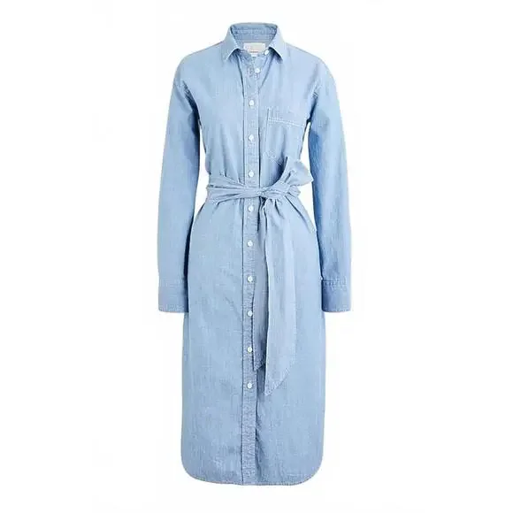 JCrew Classic-fit Chambray Shirt-dress - Picture 1 of 7